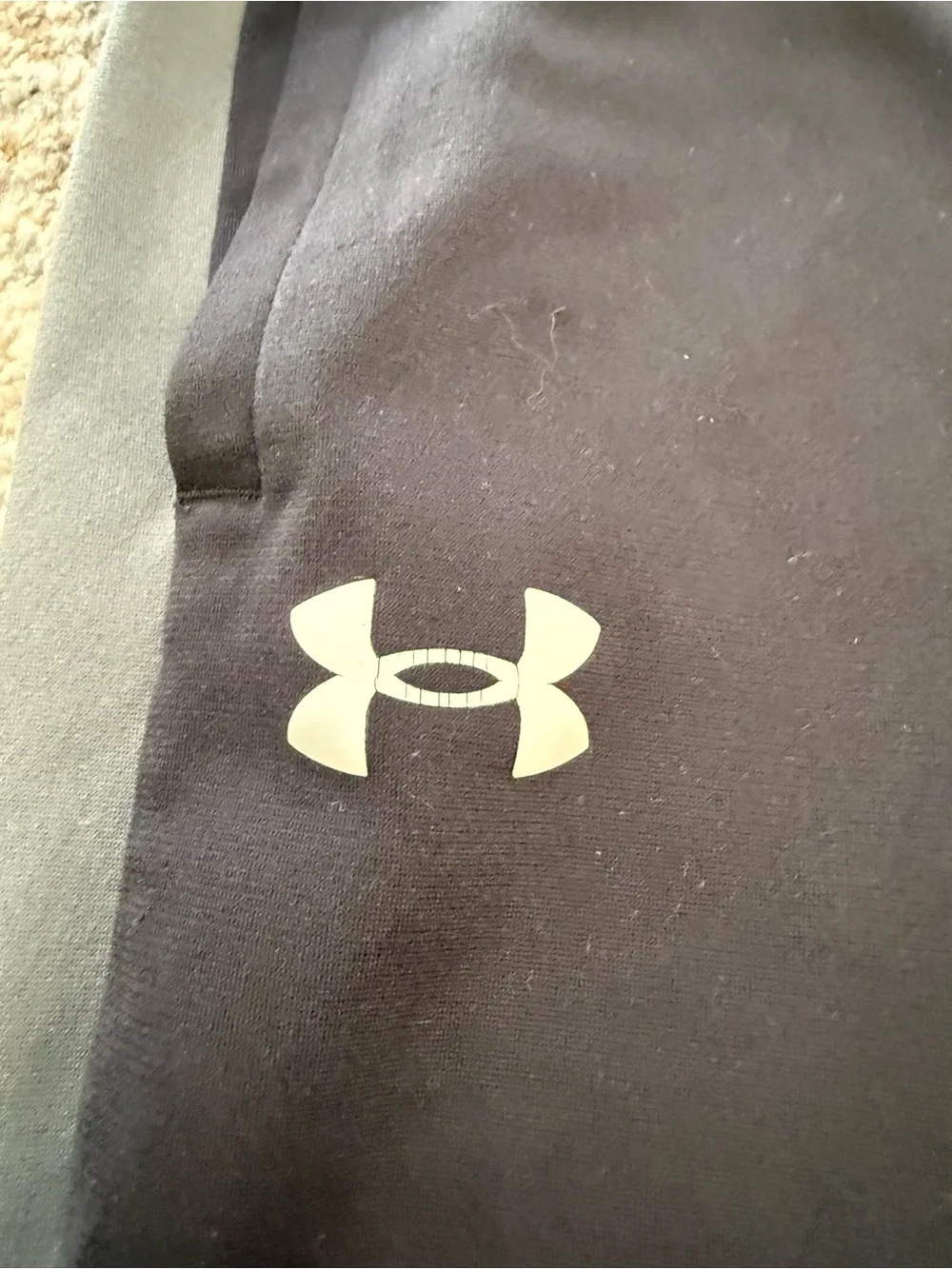 Under Armour Black Track Pants with Gray Side Stripes